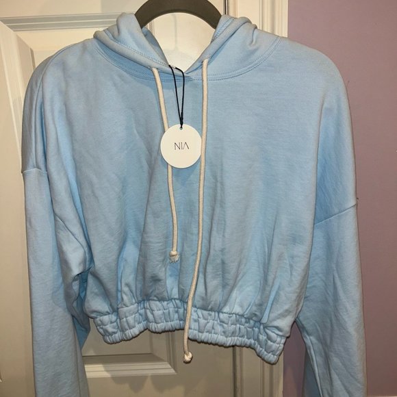 Nia Sweaters - Nia Cinched Sweatshirt Light Blue